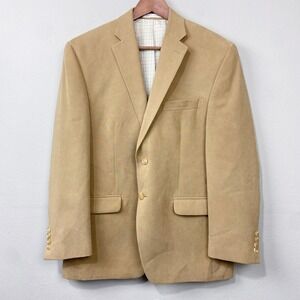 Lauren Ralph Lauren‎ Beige Blazer Jacket Size 40S Microfiber Minimalist Academia